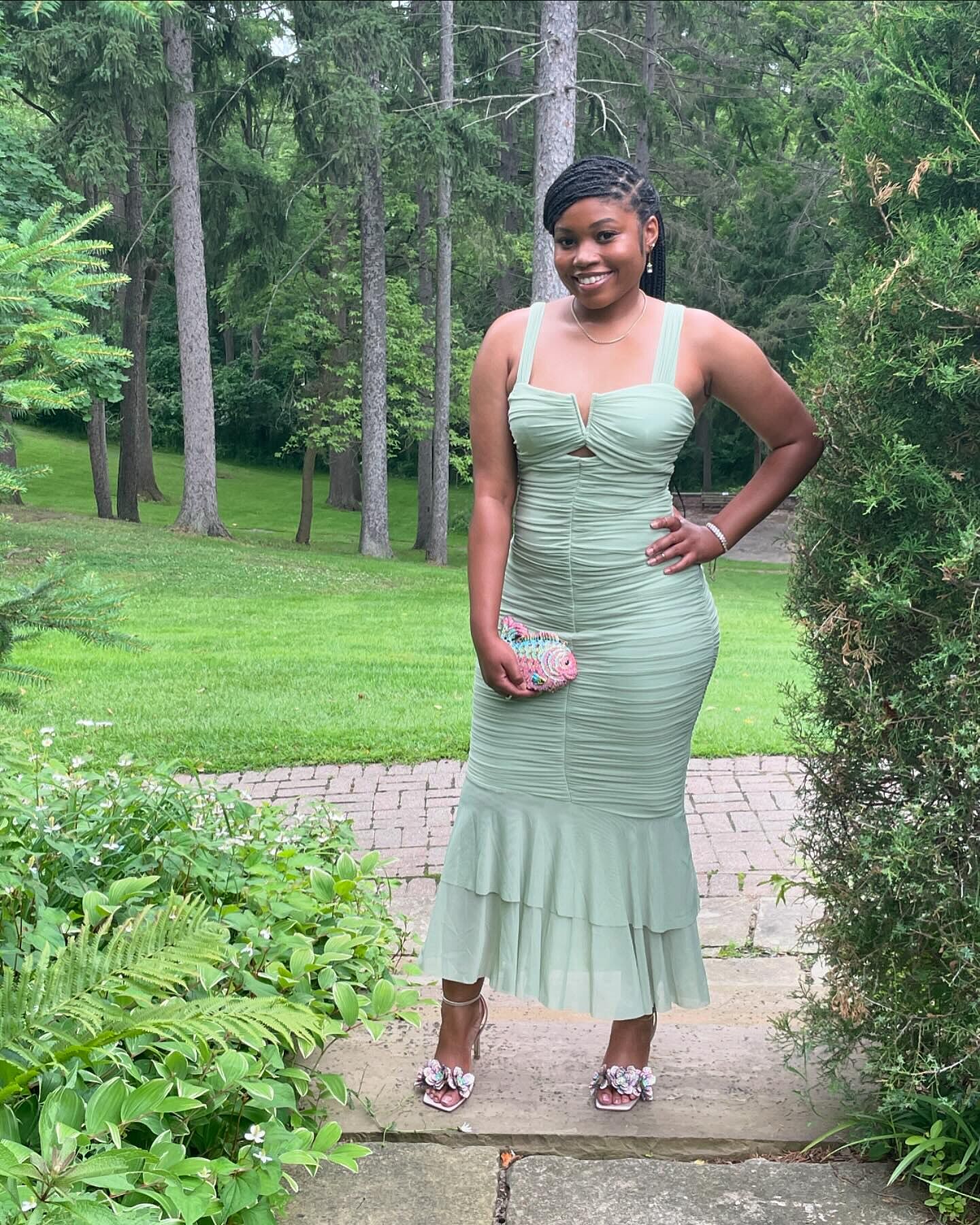 Fishtail green dress 2025