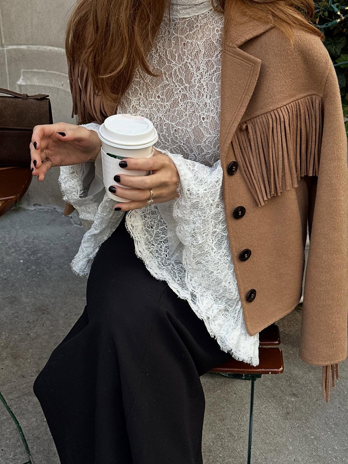 Ashleigh Wool Jacket in Brown Camel | RIXO USA ⋆