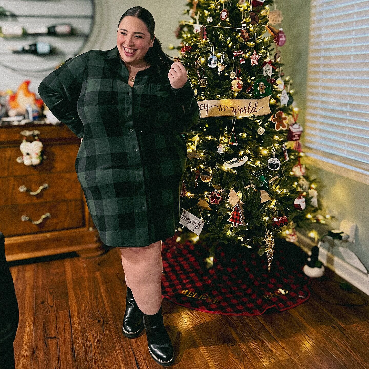 holiday flannel dress Holly Jolly Hi-Lo Plaid Holiday Dress – Mia Belle Girls