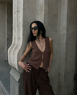 OPEN FRONT KNIT TANK