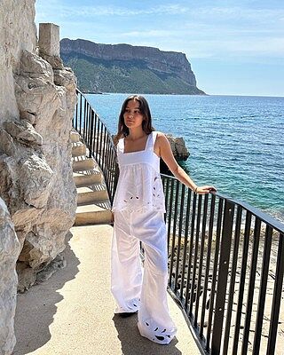 ANDIE LINEN PANT WHITE EMBROIDERY