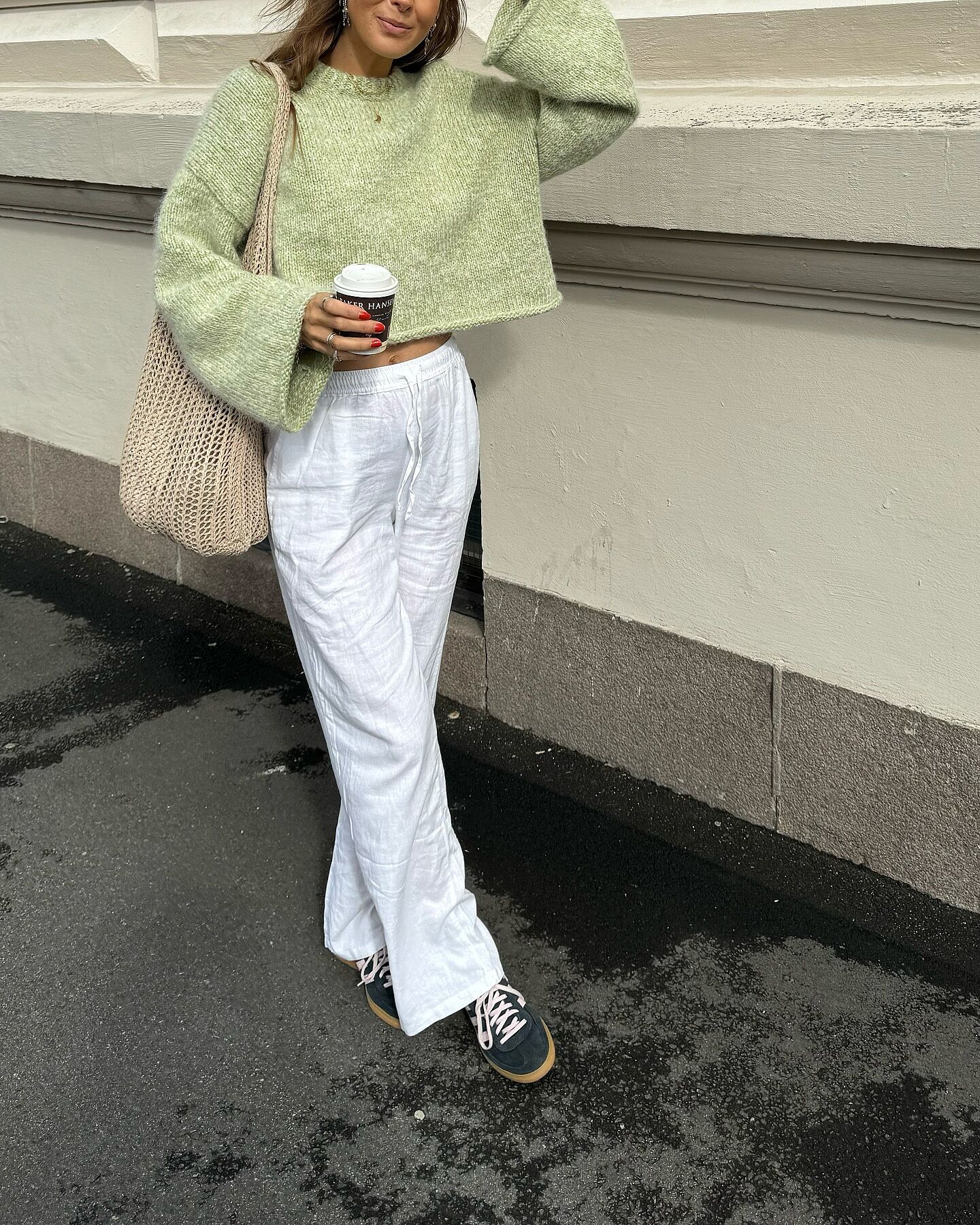 Mila 01Mid Straight Linen Pants White MADLADY