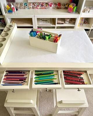 Martha Stewart Kids' Art Table and Paper Roll – Guidecraft