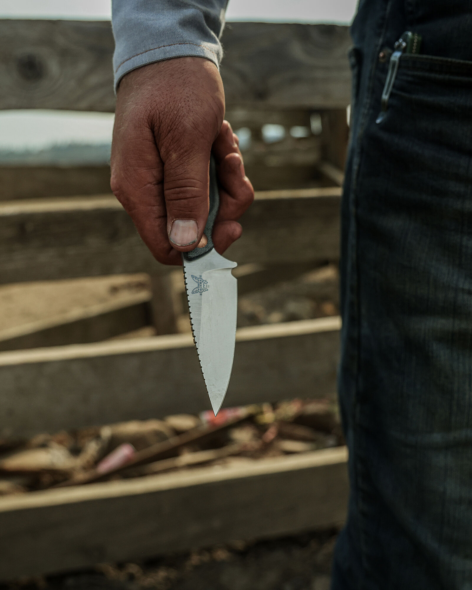 203 Dacian™ Knife in Blue Denim Micarta |Benchmade Knives