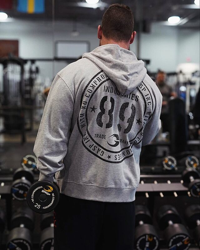 A classic zip hoodie with an oversized back print. - GASP