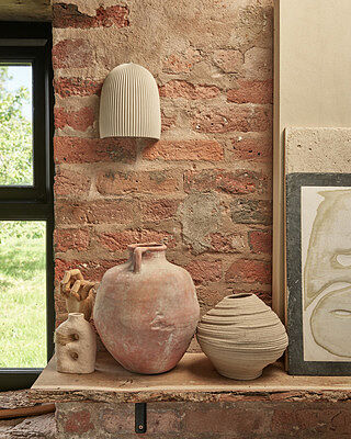 Ramsay Outdoor & Bathroom Cone Wall Light - Ivory