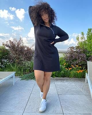 Women's European French Terry Turtleneck Dress - Alani Sweatshirt