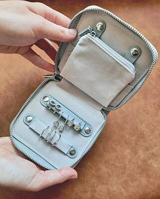 Pebble Grey Compact Jewellery Roll