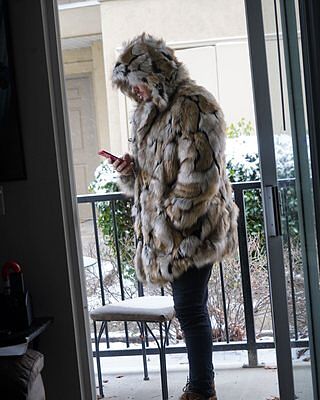 Hooded Men's Faux Fur Coat | Wolverine