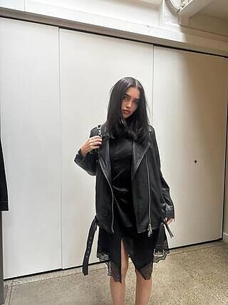 Billie Relaxed Fit Leather Biker Jacket