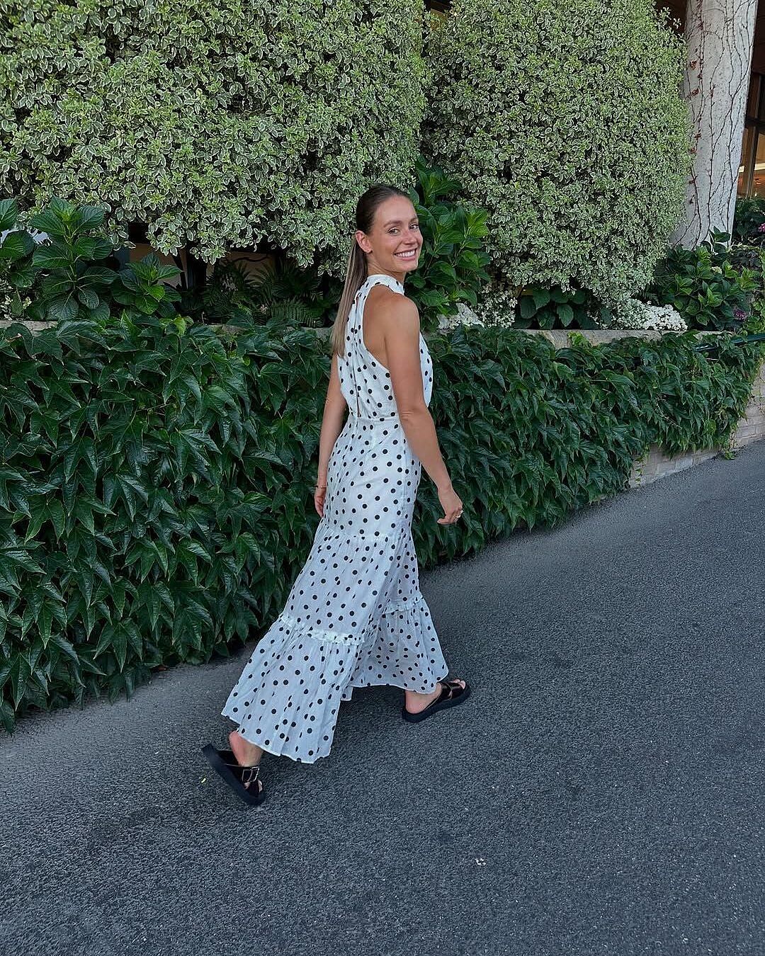 ghospell eleanor ruched midi dress Trying on.., This gorgeous @ghospell white ruched midi dress with me .., ., Im loving it, its lined so a bit heavier than I thought it would be but really lining it.. what do you think ? , ., I