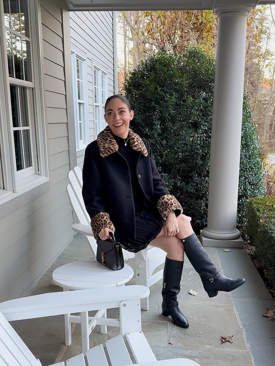 Aldith Wool Jacket in Marla Leopard Black | RIXO USA ⋆