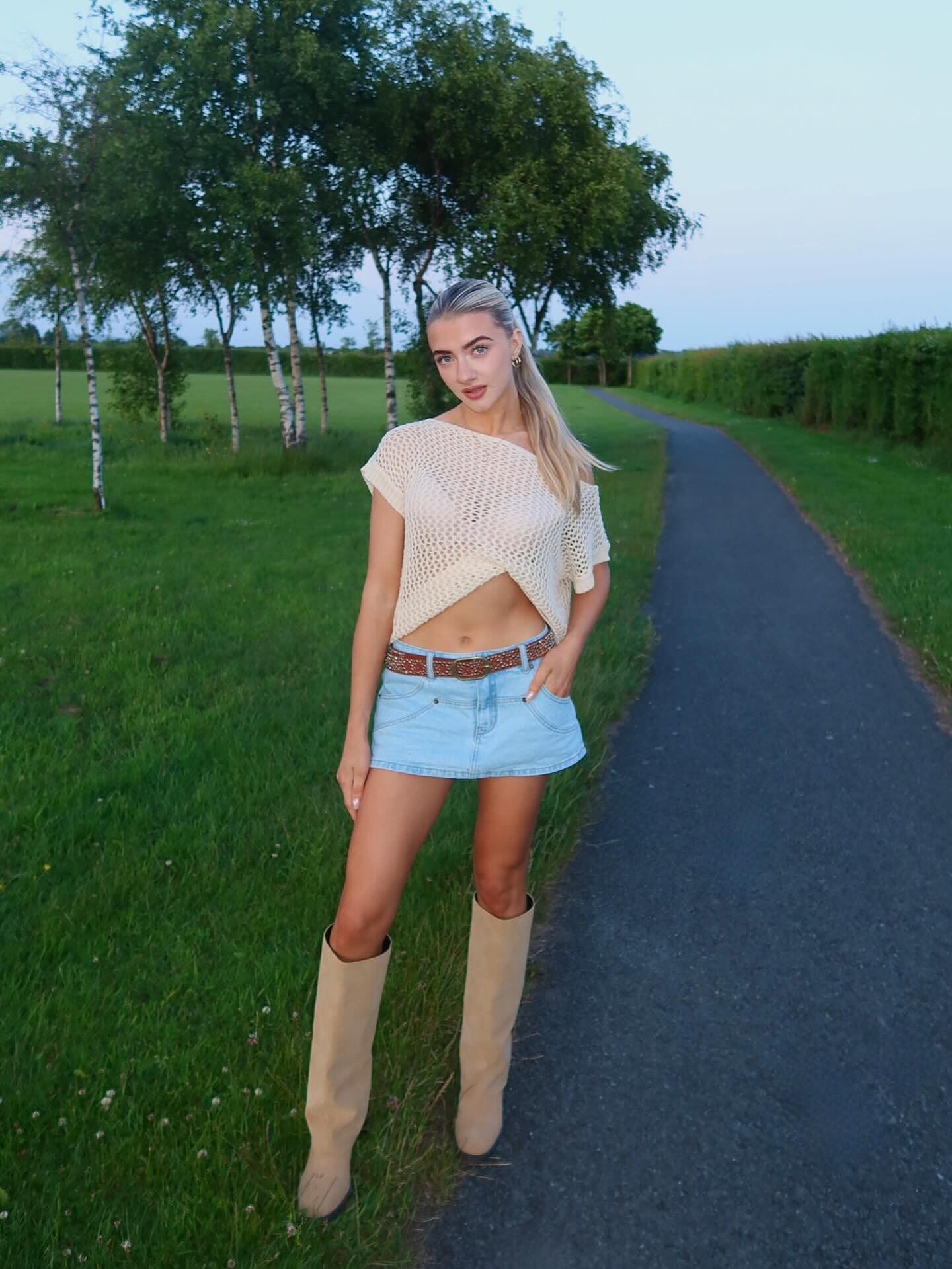 Stitched Up Denim Mini Skort