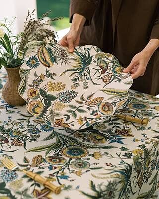 Baroque Floral Ombre Reversible Wipeable Placemats Set of 4