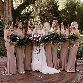 Revelry Vera Velvet Terracotta Bridesmaid Dress