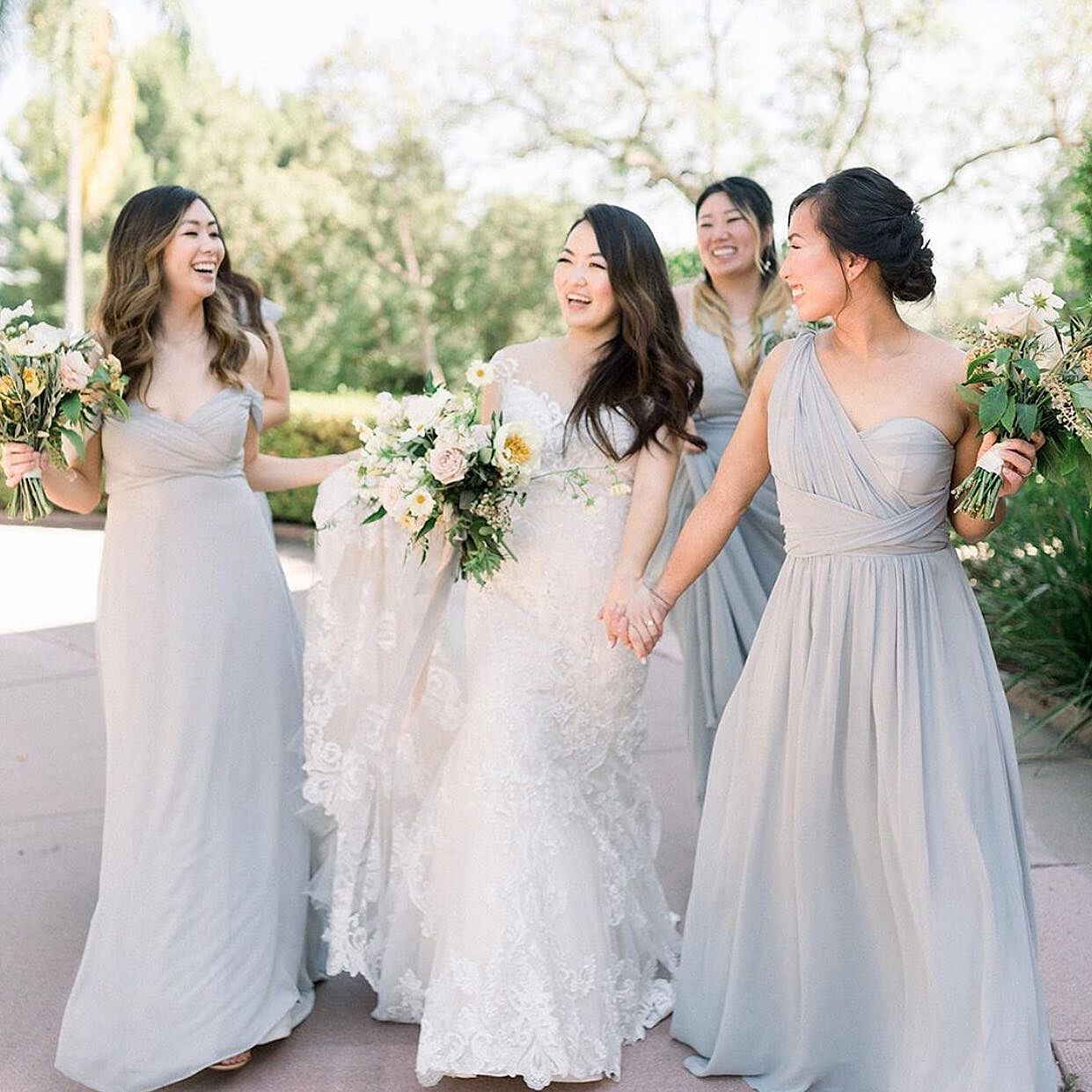 light gray bridesmaid dress