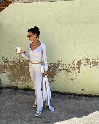 Ruched Yoga Pant | Oat Marl