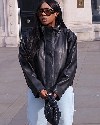 Ryder Funnel Neck Leather Jacket