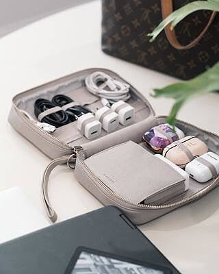 Taupe Cable Tidy Bag