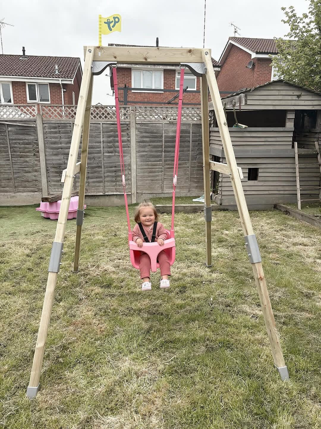 Forest Double Swing with Quadpod for Toddlers | TP Toys