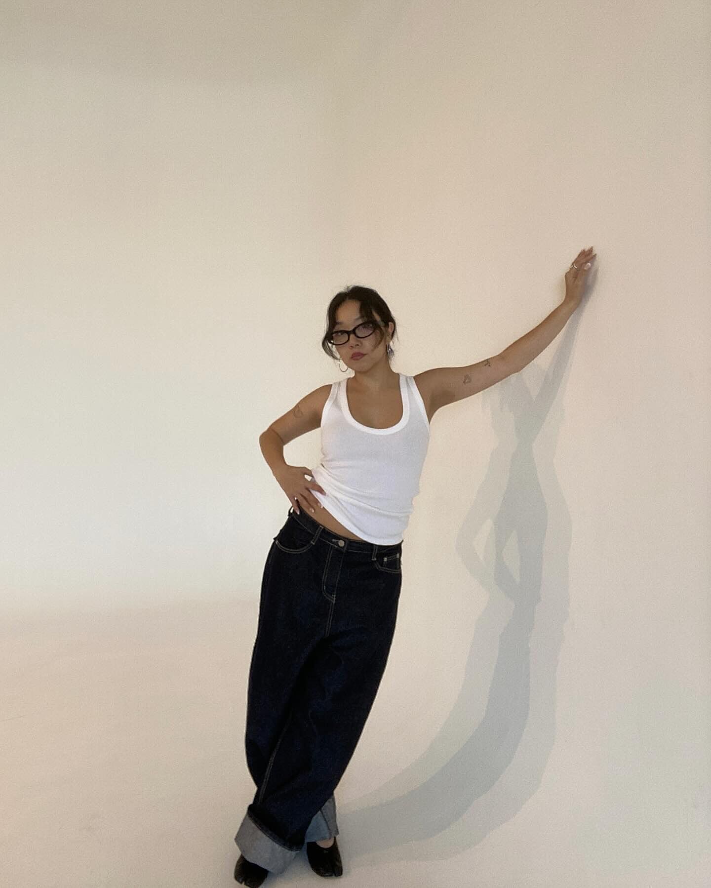 Lily Stitched Wide-Leg Jeans CN426 - Korean Women's Fashion