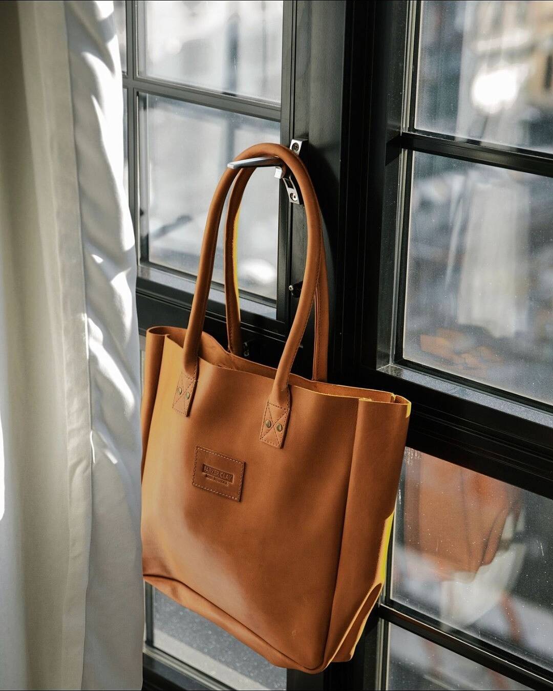 Merkato Signature Leather Tote Bag Parker Clay