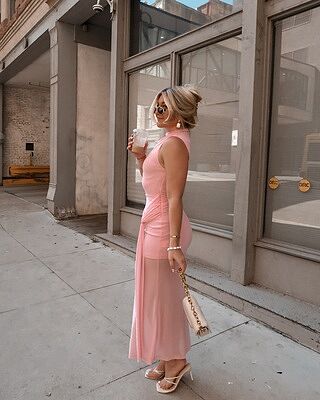 Girl's Night Waist Sash Maxi Dress Pink | Selfie Leslie