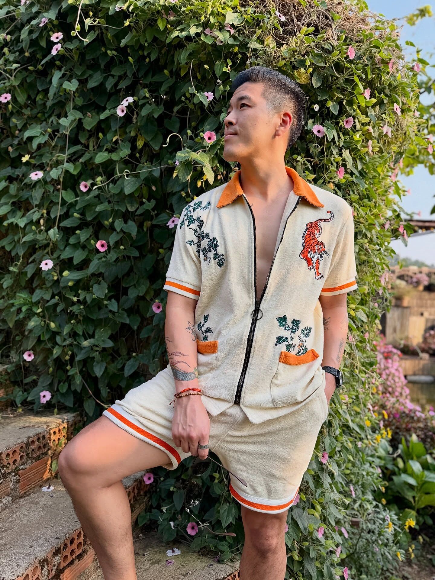 Crouching Tiger, Hidden Beverage' Cabana Shirt (Terry Cloth