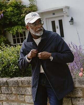 Men's Navy Sherlock Short Trench Coat | Waterproof | Percival Menswear