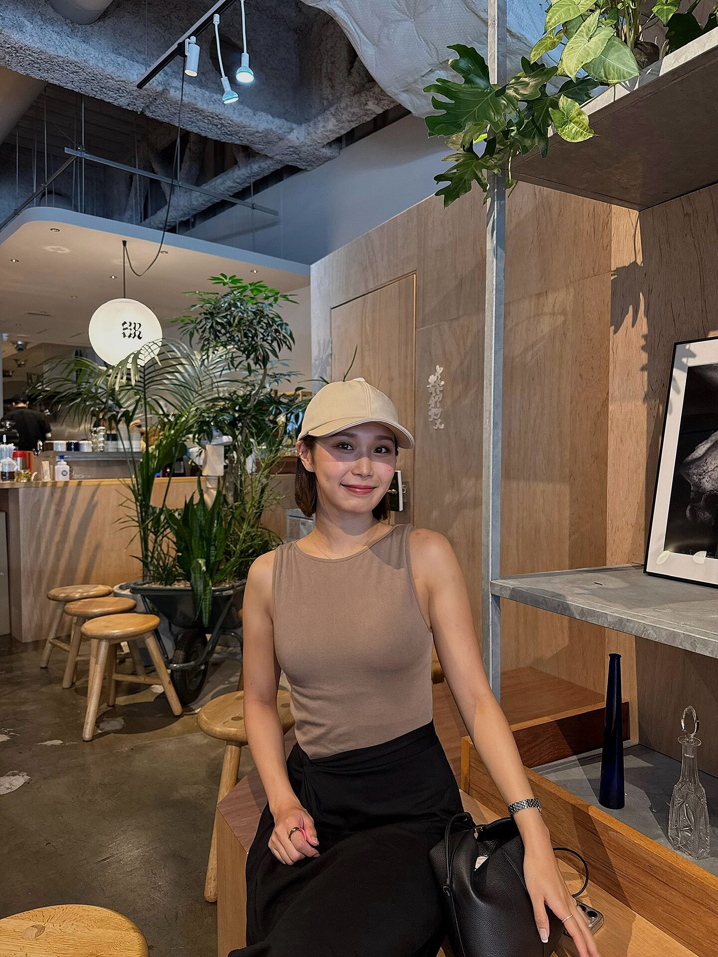 リブボートネックボディスーツ