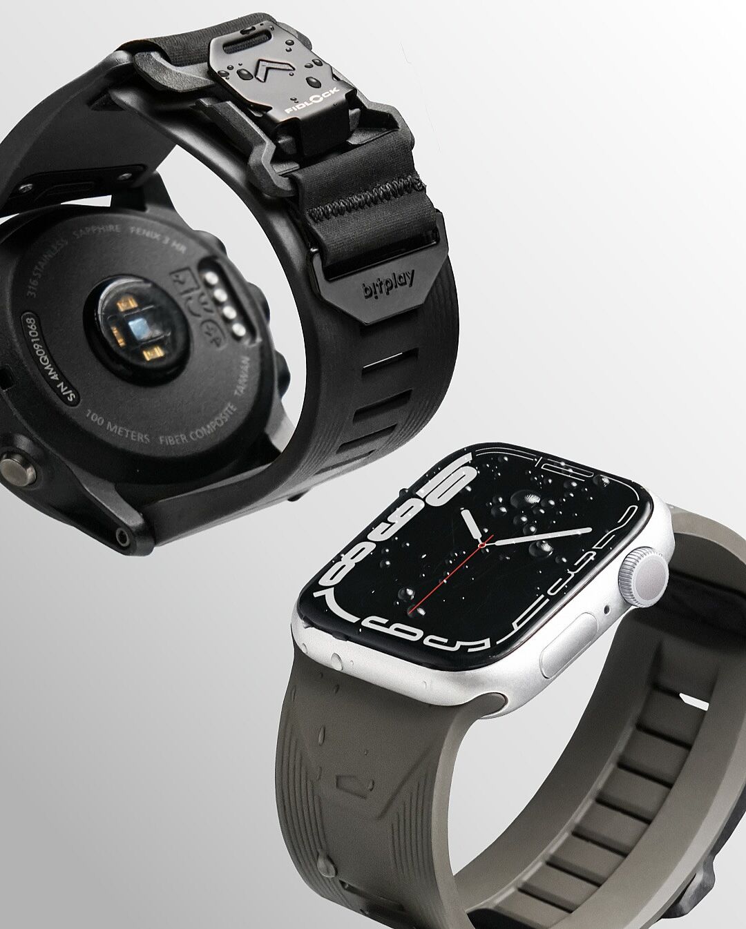 O1☆Apple Watch バンド FKMラバーベルト クリアケース カバー