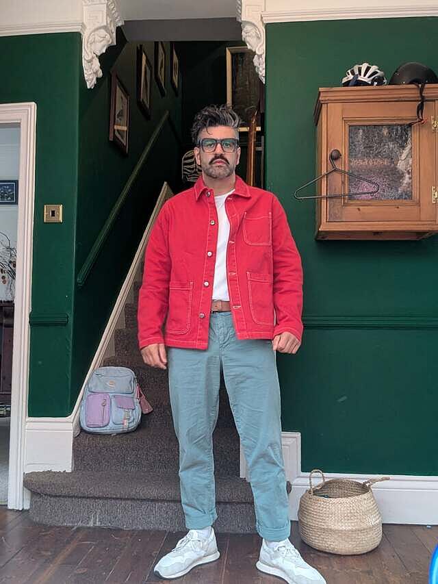 30s40s50s ビンテージ ブランケット コート カーソンピリースコット Men's Chore Jacket | Denim | Red | Percival Menswear