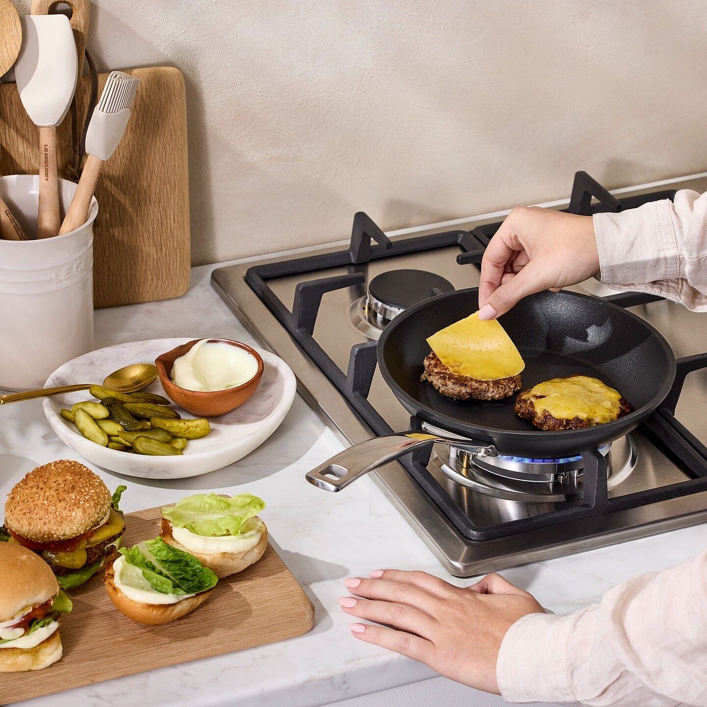 Essential 3-ply Stainless Steel 2-piece Frying Pan Set | Le Creuset®
