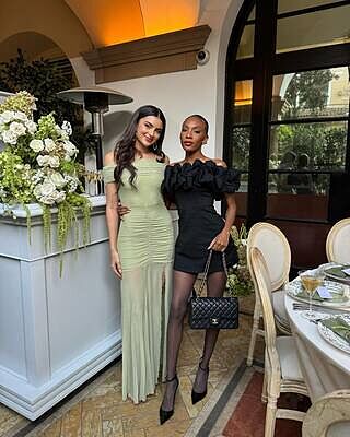 chinese dress ladies Oliana Asymmetric Halterneck Maxi Dress in Olive Green