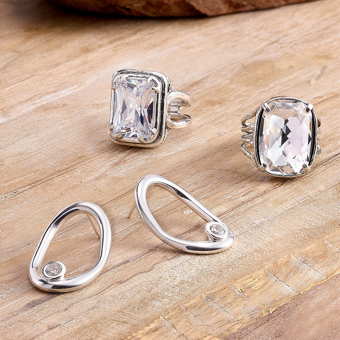 WITH リングライト Silpada 'Moments to Shine' Sterling Silver White Cubic Zirconia