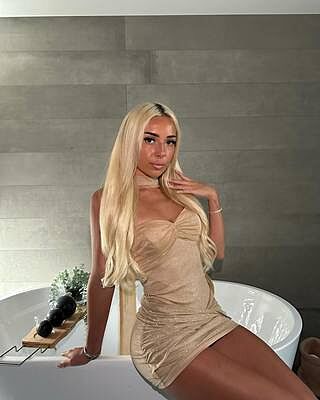 Elma Bandeau Neck Tie Mini Dress Gold