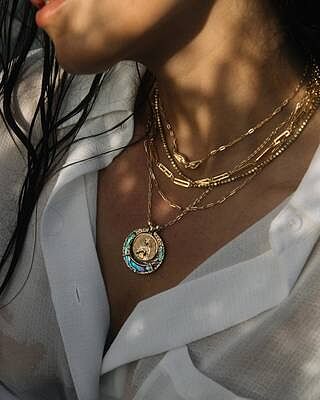 Abalone Goddess Halo Necklace
