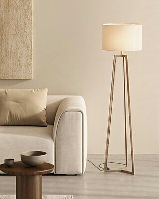 Ornate Tripod Floor Lamp - Brass