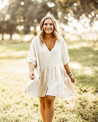 The Sandy Mini Dress Natural | Princess Polly AU