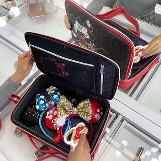 Minnie and Mickey Makeup Carry Case with Adjustable Dividers