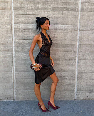 LIONESS Solana Midi Dress Onyx | Selfie Leslie