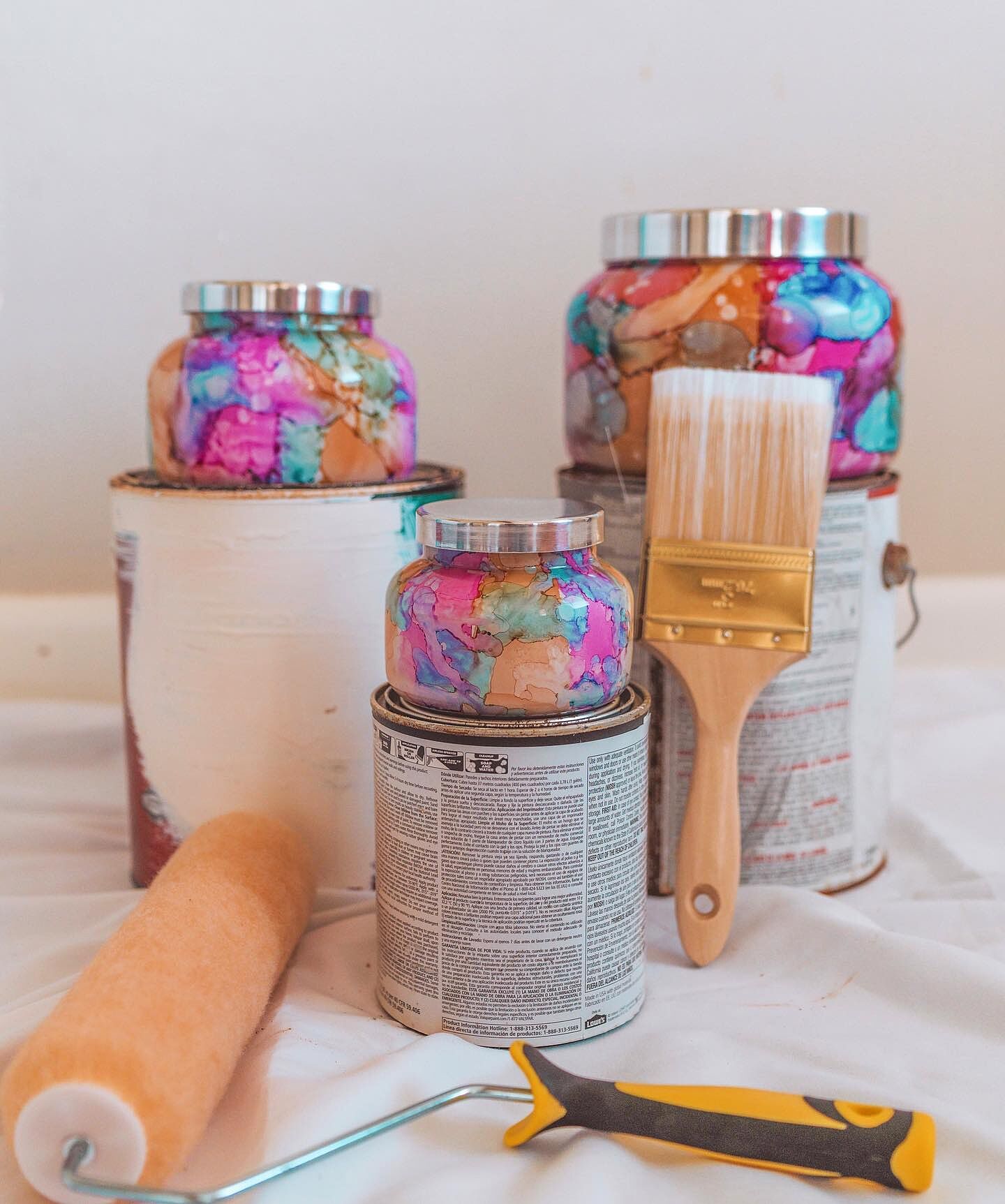 Volcano Rainbow Watercolor Jumbo Candle Candle 48 oz | Capri Blue