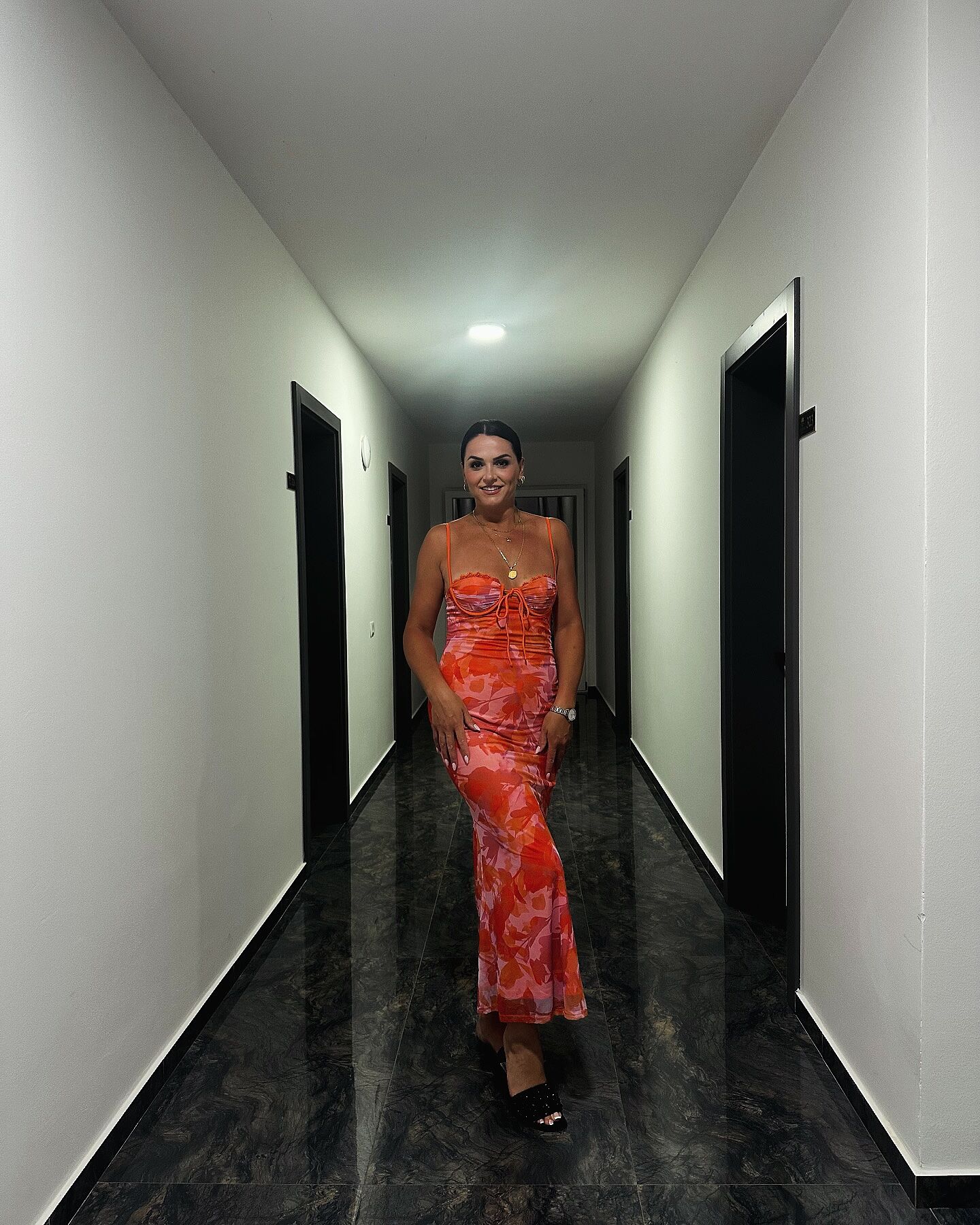 Fortune Lace Trim Mesh Midi Dress Orange | Selfie Leslie Fortune Lace Trim Mesh Midi Dress Orange | Selfie Leslie