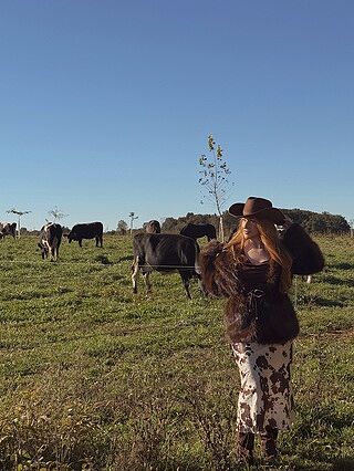 Takara String Tie Maxi Skirt Cow Print
