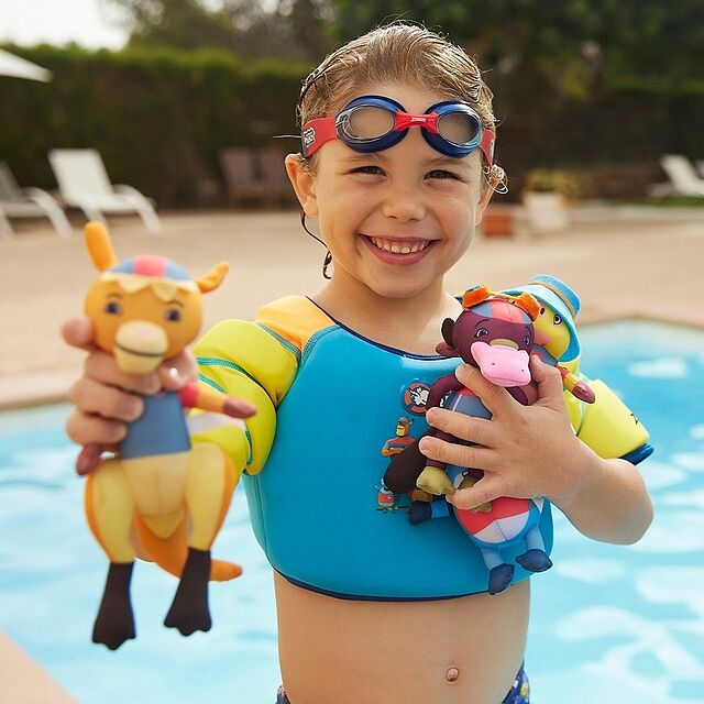 Red Kangaroo Beach Water Wings Vest - Blue/Yellow