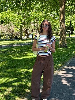 EMMA KNIT TOP BURGUNDY BUTTER BLUE STRIPE