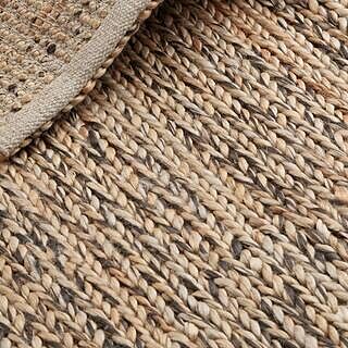 Octon Hand Woven Jute Rug - Natural & Dark Brown