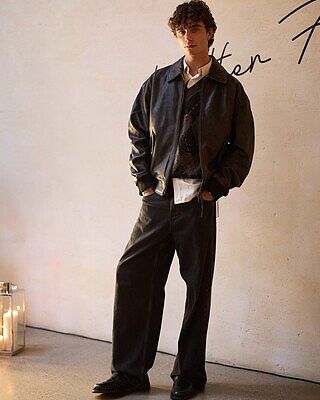 Marco Oversized Leather Bomber Jacket