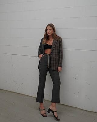 something navy plaid blazer