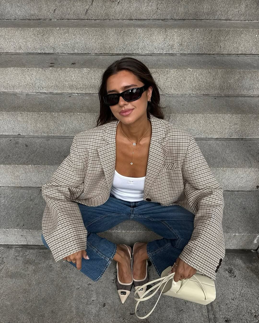 Weekend Blazer Checked Red - Checked Red | Djerf Avenue